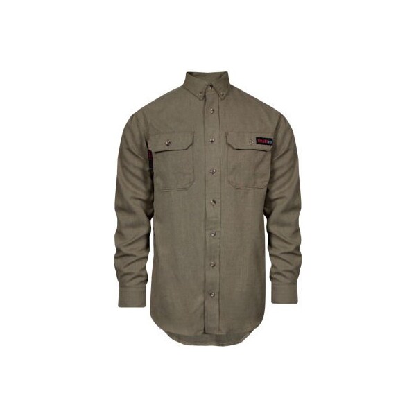 TECGEN Select Flame Resistant Work Shirt, XL, Tan,